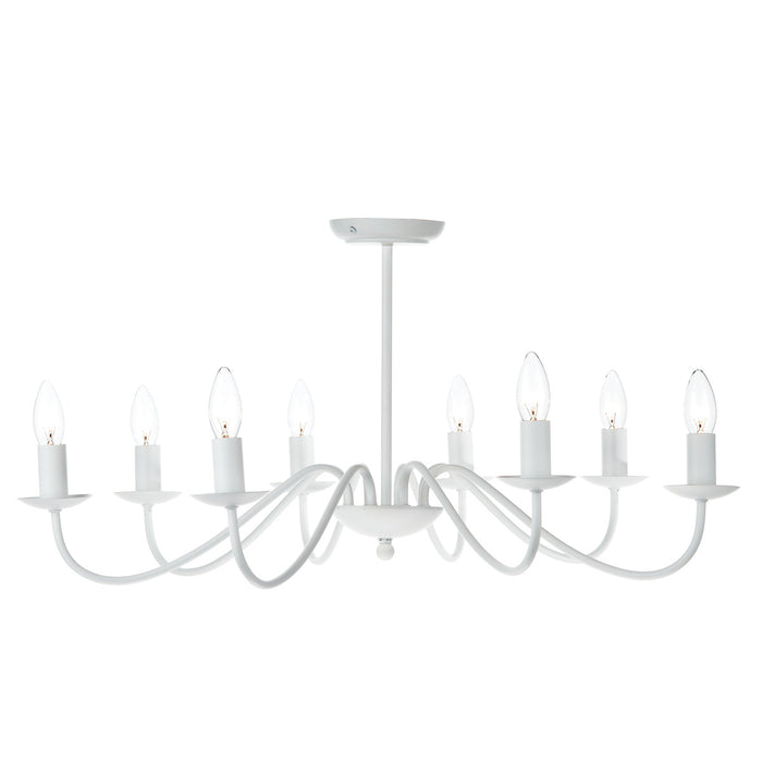Irwin 8 Light Pendant Dual Mount White<br>Matt White