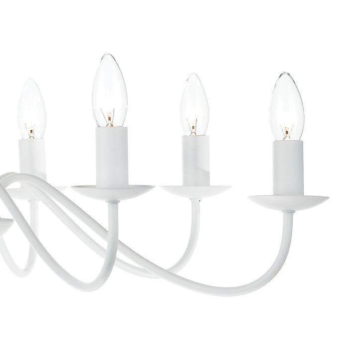 Irwin 8 Light Pendant Dual Mount White<br>Matt White