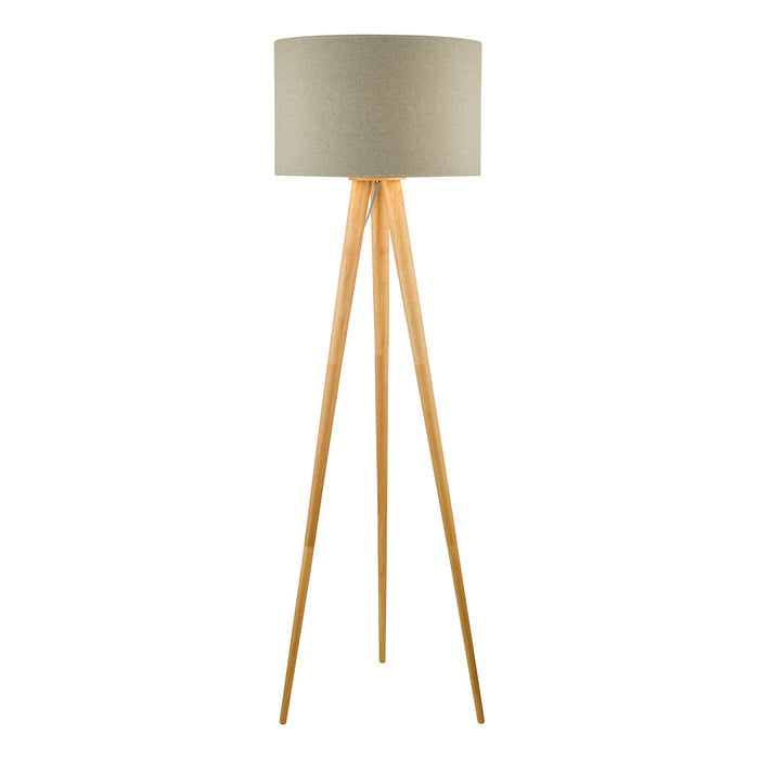Ivor Tripod Floor Lamp Light Oak Base Only<br>Light Wood