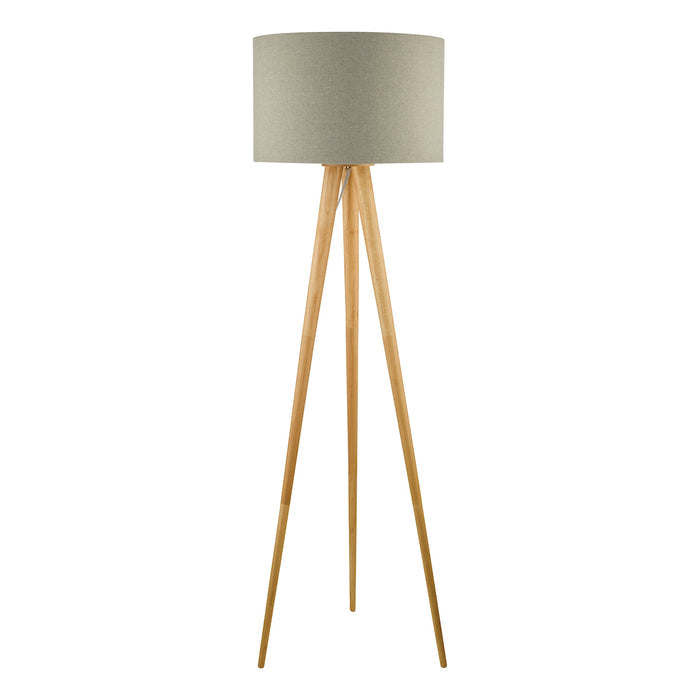 Ivor Tripod Floor Lamp Light Oak Base Only<br>Light Wood