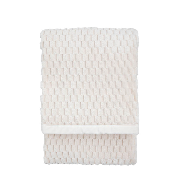 Jacquard Velvet Knitted Throw Natural