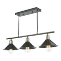 Jalen 3 Light Bar Pendant Graphite Antique Brass<br>Matt Grey