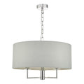 Jamelia 3 Light Pendant Polished Chrome & Grey<br>Polished Chrome