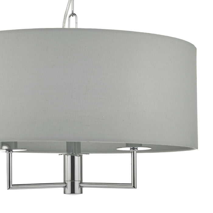 Jamelia 3 Light Pendant Polished Chrome & Grey<br>Polished Chrome