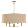 Jamelia 5 Light Shadelier Antique Brass Taupe Shade<br>Antique Brass