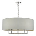 Jamelia 5lt Pendant Polished Chrome & Grey<br>Polished Chrome
