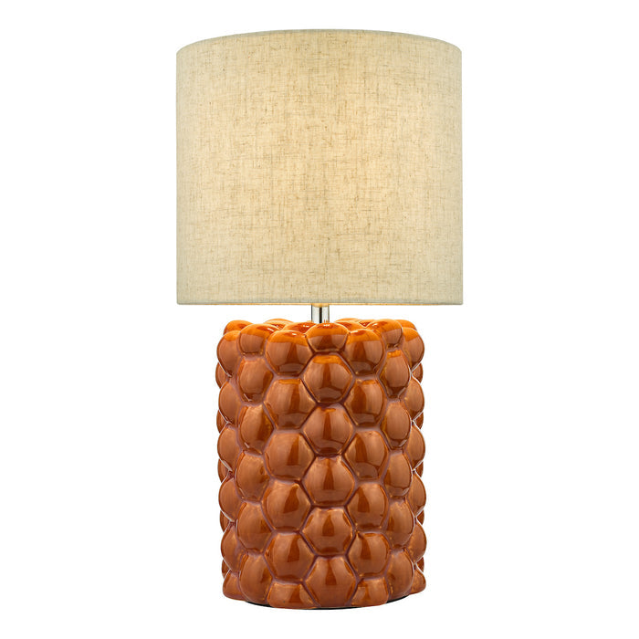 Jayden Table Lamp Orange Glaze With Shade <br>Orange Reactive Glaze
