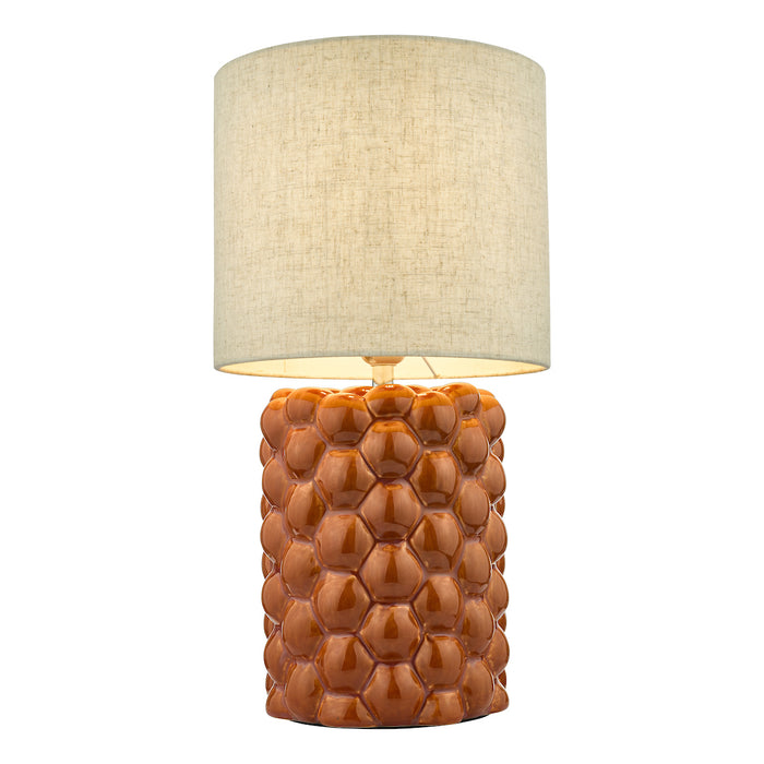 Jayden Table Lamp Orange Glaze With Shade <br>Orange Reactive Glaze