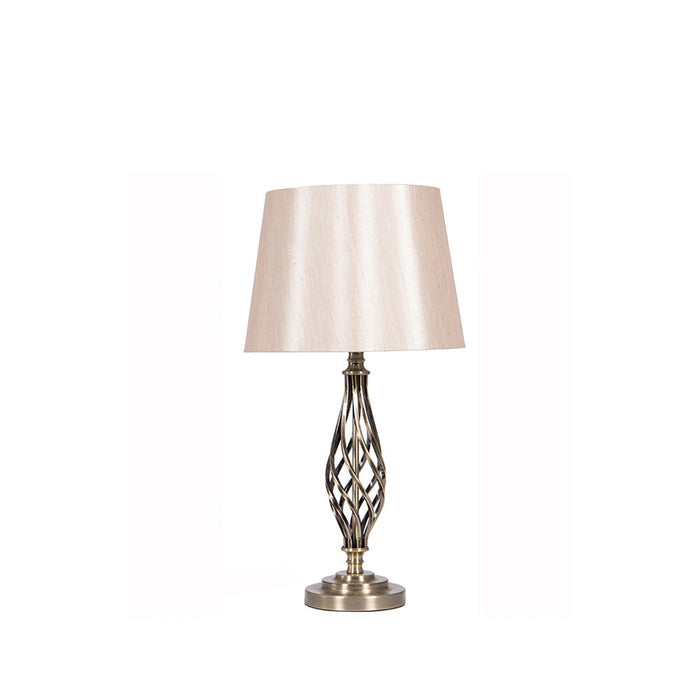Jenna Twisted Base Antique Brass Table Lamp