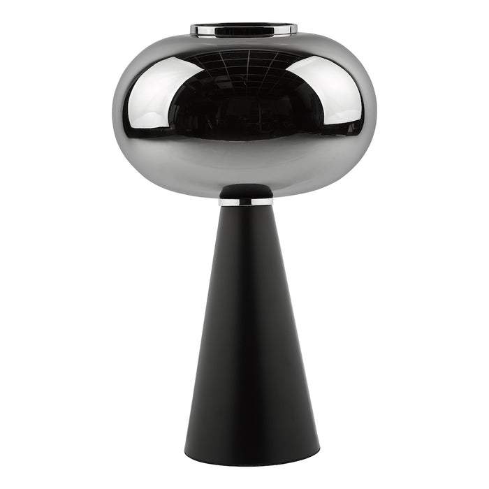 Jensen Table Lamp Smoked Glass Satin Black<br>Smoked Glass