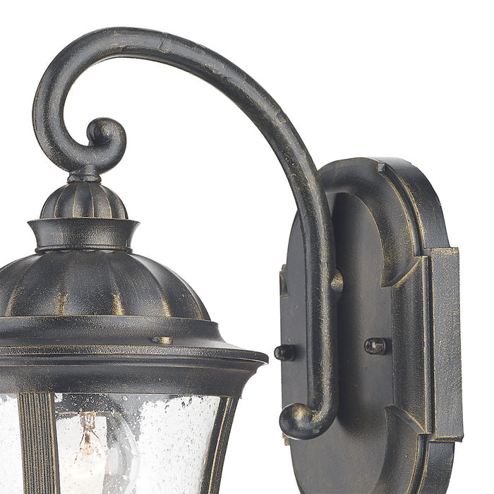 Johnson Outdoor Wall Light Black/Gold Glass IP44<br>Matt Black Gold