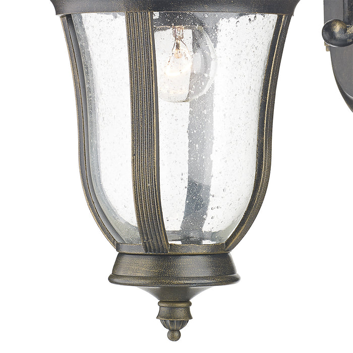 Johnson Outdoor Wall Light Black/Gold Glass IP44<br>Matt Black Gold