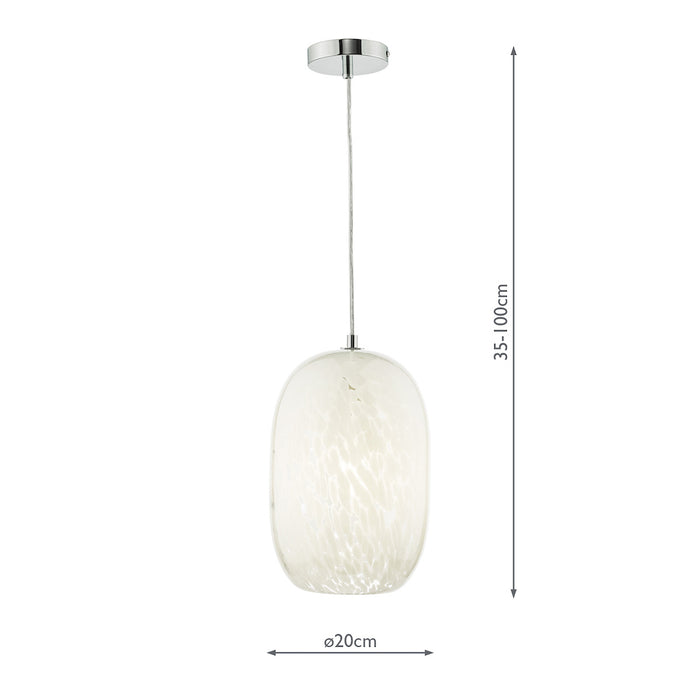 Kari Pendant White Glass<br>White Glass