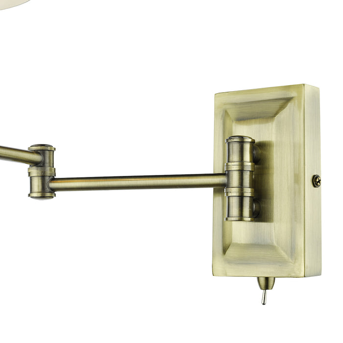 Kensington 1 Light Swing Arm Wall Light Antique Brass<br>Antique Brass