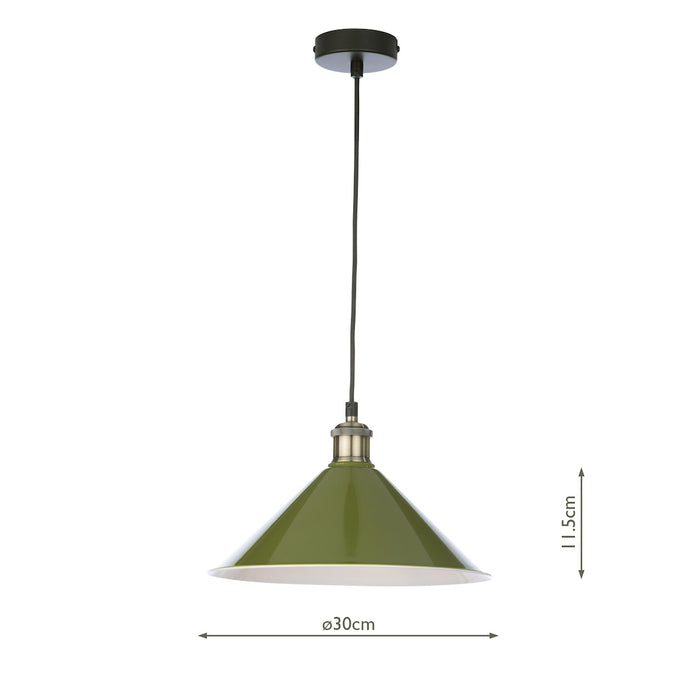 Kinsley Easy Fit Metal Shade Gloss Green 30cm<br>Green