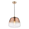 Klaxon 1 Light Pendant Ombre Copper Glass<br>Copper Glass