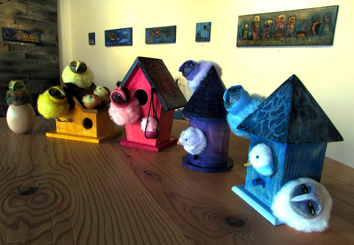 "La Familia Lechuza Violeta" by artist Patricia Krebs