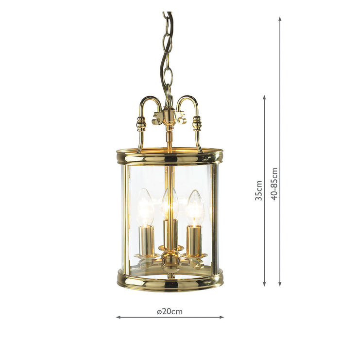 Lambeth 3 Light Lantern Dual Mount Polished Brass<br>Polished Brass