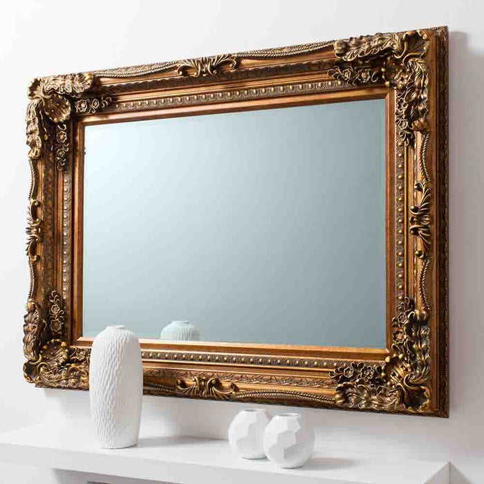 Lampedusa Carved Mirror Gold