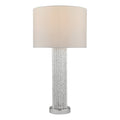 Lazio Table Lamp Polished Chrome Silver Rod With Faux Silk Shade <br>Satin Silver