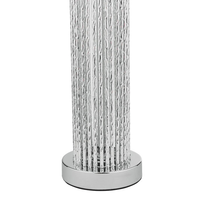 Lazio Table Lamp Polished Chrome Silver Rod With Faux Silk Shade <br>Satin Silver