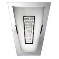 LED Wall Light with White Glass Shade and Crystal Inner Decoration (Suitable for Bathrooms)
