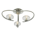 Leighton 3 Light Semi Flush Satin Chrome Glass<br>Satin Chrome
