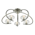Leighton 5lt Semi Flush Satin Chrome & Sugar Cane Glass<br>Satin Chrome