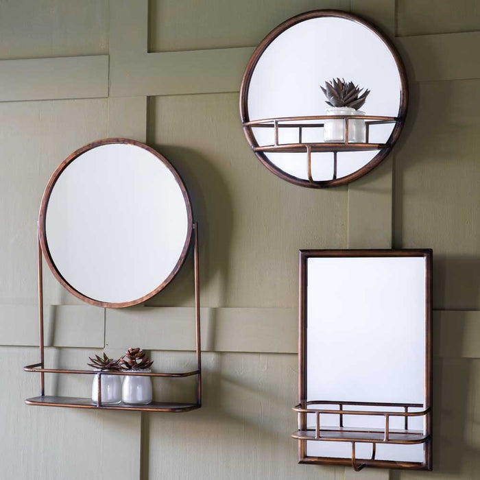 Lichtenstein Round Mirror Bronze
