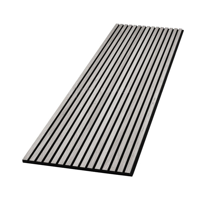 Light Grey Premium Decorative Acoustic Slat Wall Panel - 2400mm x 600mm