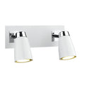 Loft 2 Light Wall Spotlight Matt White Polished Chrome<br>Matt White