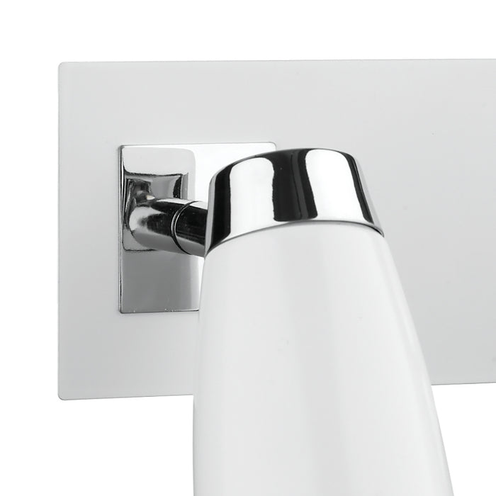 Loft 2 Light Wall Spotlight Matt White Polished Chrome<br>Matt White