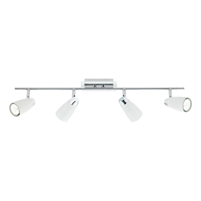 Loft 4 Light Bar Spotlight Matt White Polished Chrome<br>Matt White