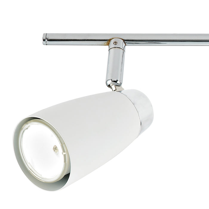 Loft 4 Light Bar Spotlight Matt White Polished Chrome<br>Matt White