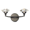 Luther 2 Light Wall Light Black Chrome Crystal<br>Polished Black Chrome