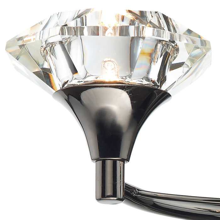 Luther 2 Light Wall Light Black Chrome Crystal<br>Polished Black Chrome