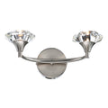 Luther 2 Light Wall Light Satin Chrome Crystal<br>Satin Chrome