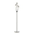 Luther 3 Light Floor Lamp Satin Chrome Crystal<br>Satin Chrome