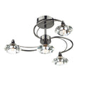 Luther 4 Light Semi Flush Black Chrome Crystal<br>Polished Black Chrome