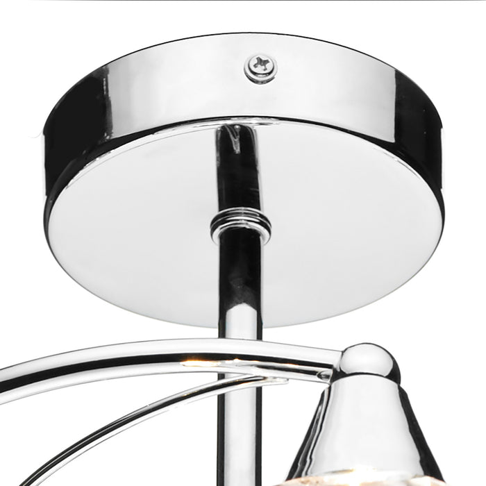 Luther 4 Light Semi Flush Polished Chrome Crystal<br>Polished Chrome