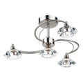 Luther 4 Light Semi Flush Satin Chrome CrystalSatin Chrome