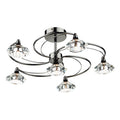 Luther 6 Light Semi Flush Black Chrome Crystal<br>Polished Black Chrome