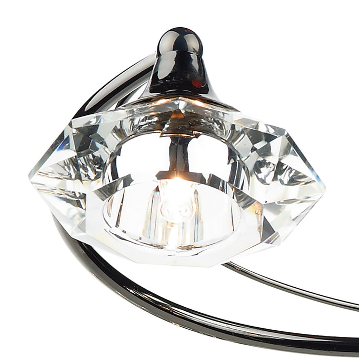 Luther 6 Light Semi Flush Black Chrome Crystal<br>Polished Black Chrome