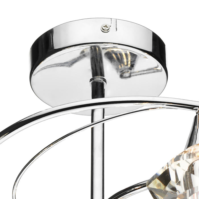 Luther 6 Light Semi Flush Polished Chrome Crystal<br>Polished Chrome