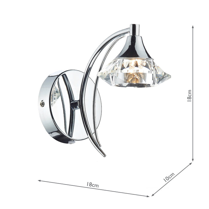 Luther Wall Light Polished Chrome Crystal<br>Polished Chrome