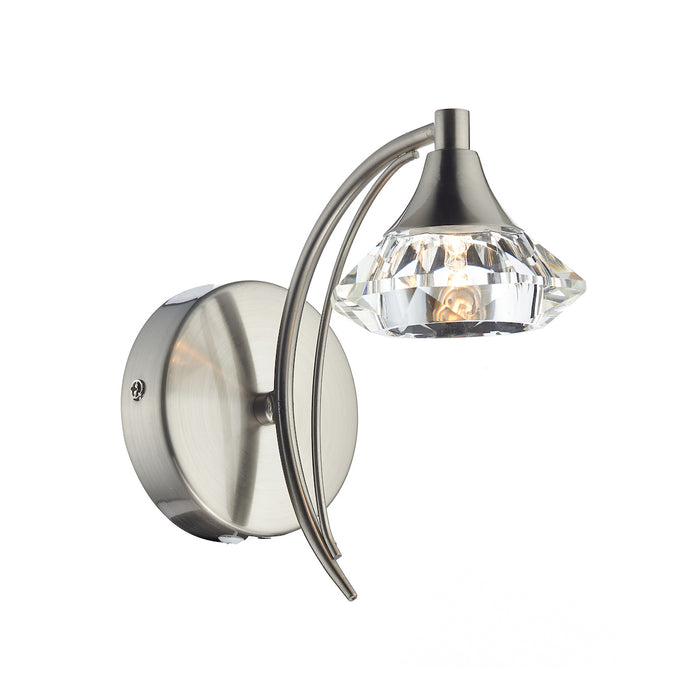Luther Wall Light Satin Chrome CrystalSatin Chrome