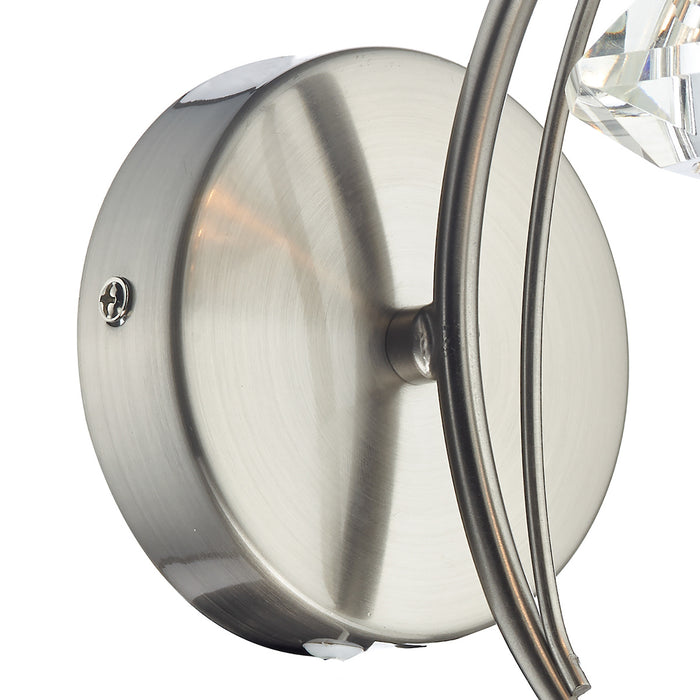 Luther Wall Light Satin Chrome CrystalSatin Chrome