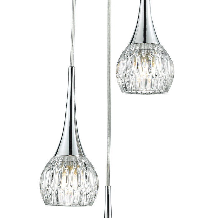 Lyall 3 Light Pendant Polished Chrome Glass<br>Polished Chrome
