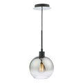 Lycia 1 Light Single Pendant Matt Black Ombre Smoked Glass<br>Matt Black