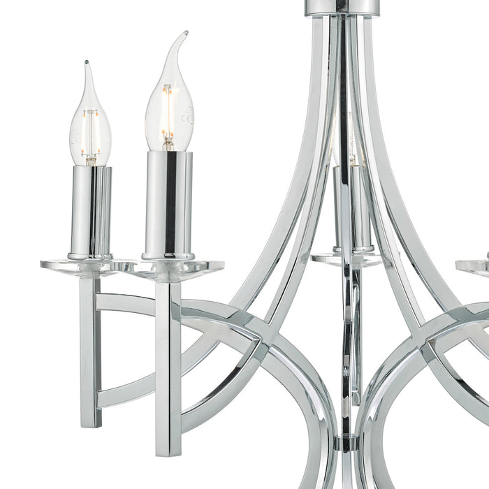 Lyon 5lt Pendant Polished Chrome & Crystal<br>Polished Chrome